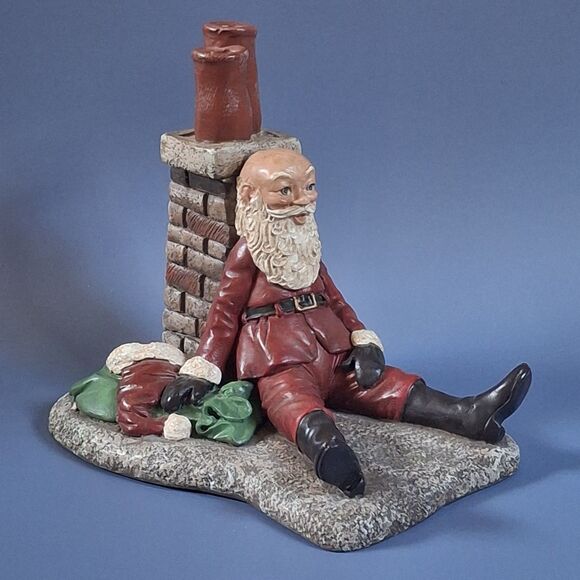 VTG Jim Shore Chimney Santa 4” Figurine Green Sack 1992  Collectible Christmas - Picture 1 of 7